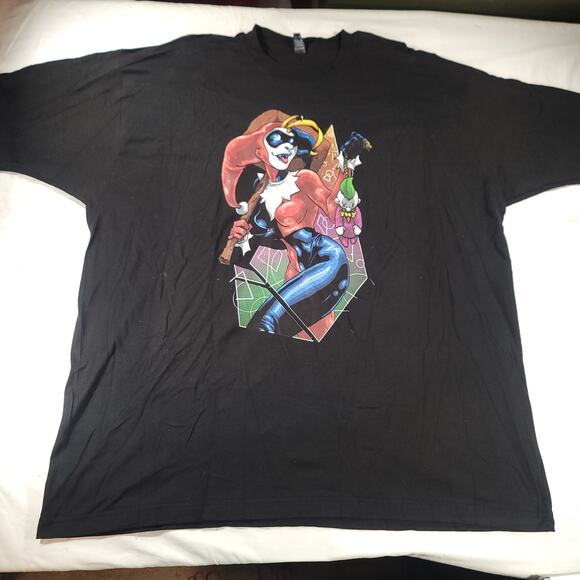 DC Harley Quinn Short Sleeve Graphic Crew Neck T Shirt Mens Size 2XL Black - Picture 2 of 9